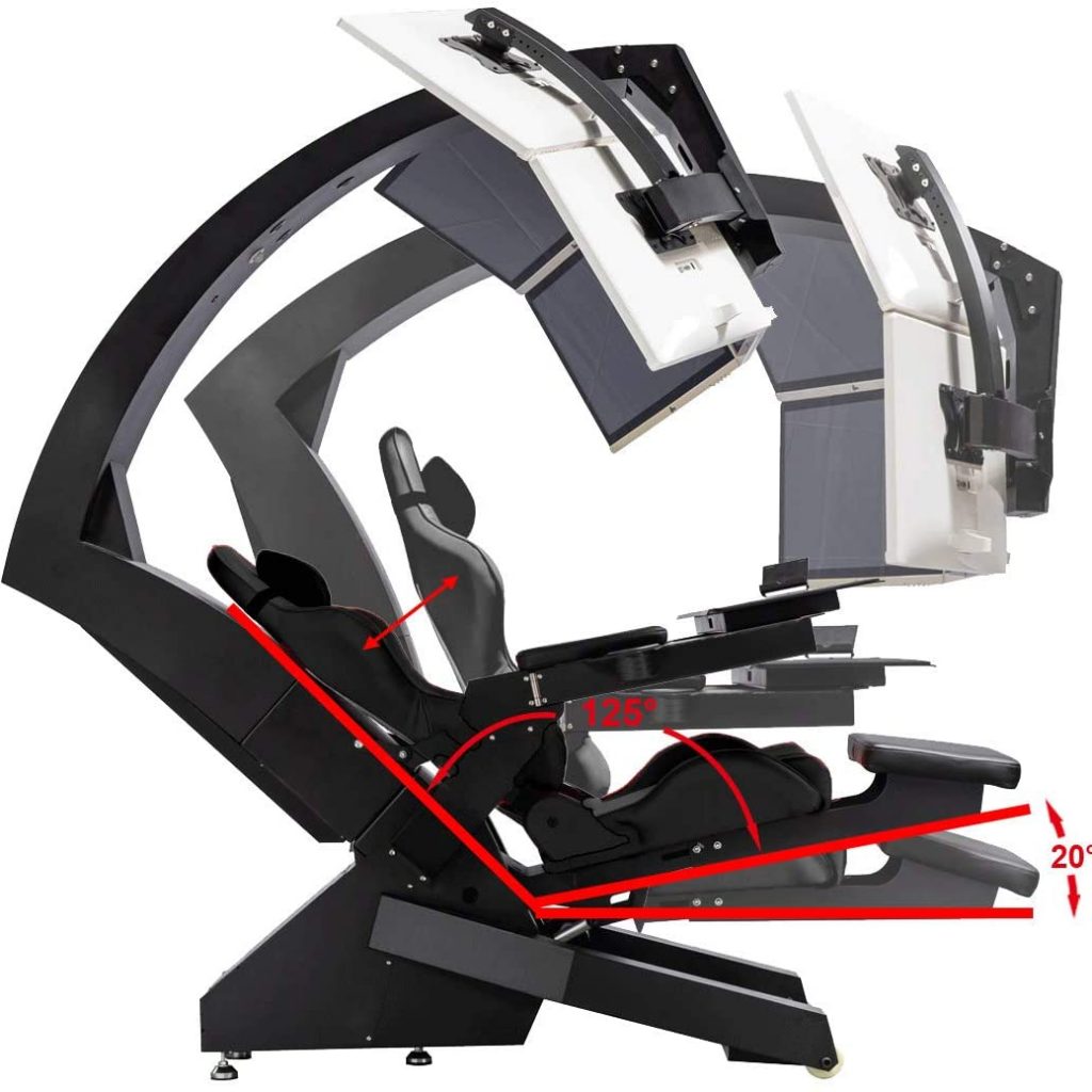 The Ultimate Gaming Chair W 3 Monitor Mounts Ergonomic 