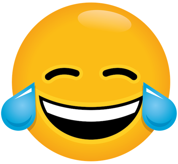Emoji laughing so hard it is crying