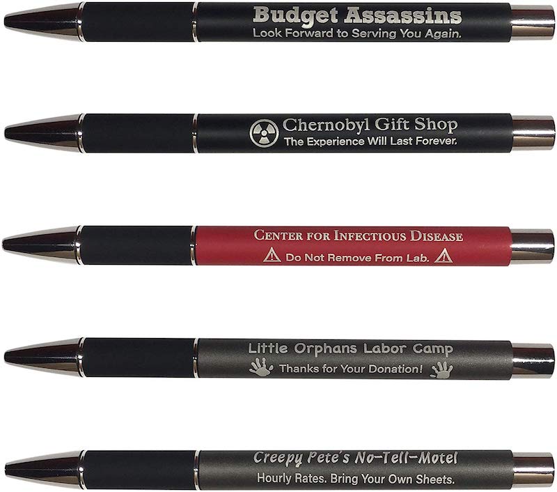 Snarky Office Pens Funny Ballpoint Pens Work Sucks Pen Complaining Quotes  Pen Vibrant Negative Passive Pens for Colleague Co-Worker, Black Ink