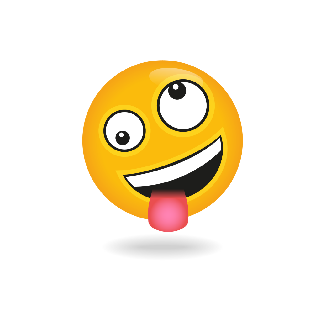 Emoji with his tongue hanging and crazy eyes