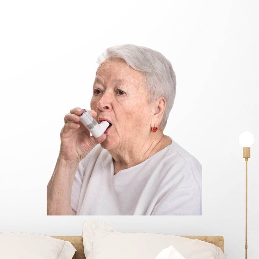 woman with inhaler wall sticker